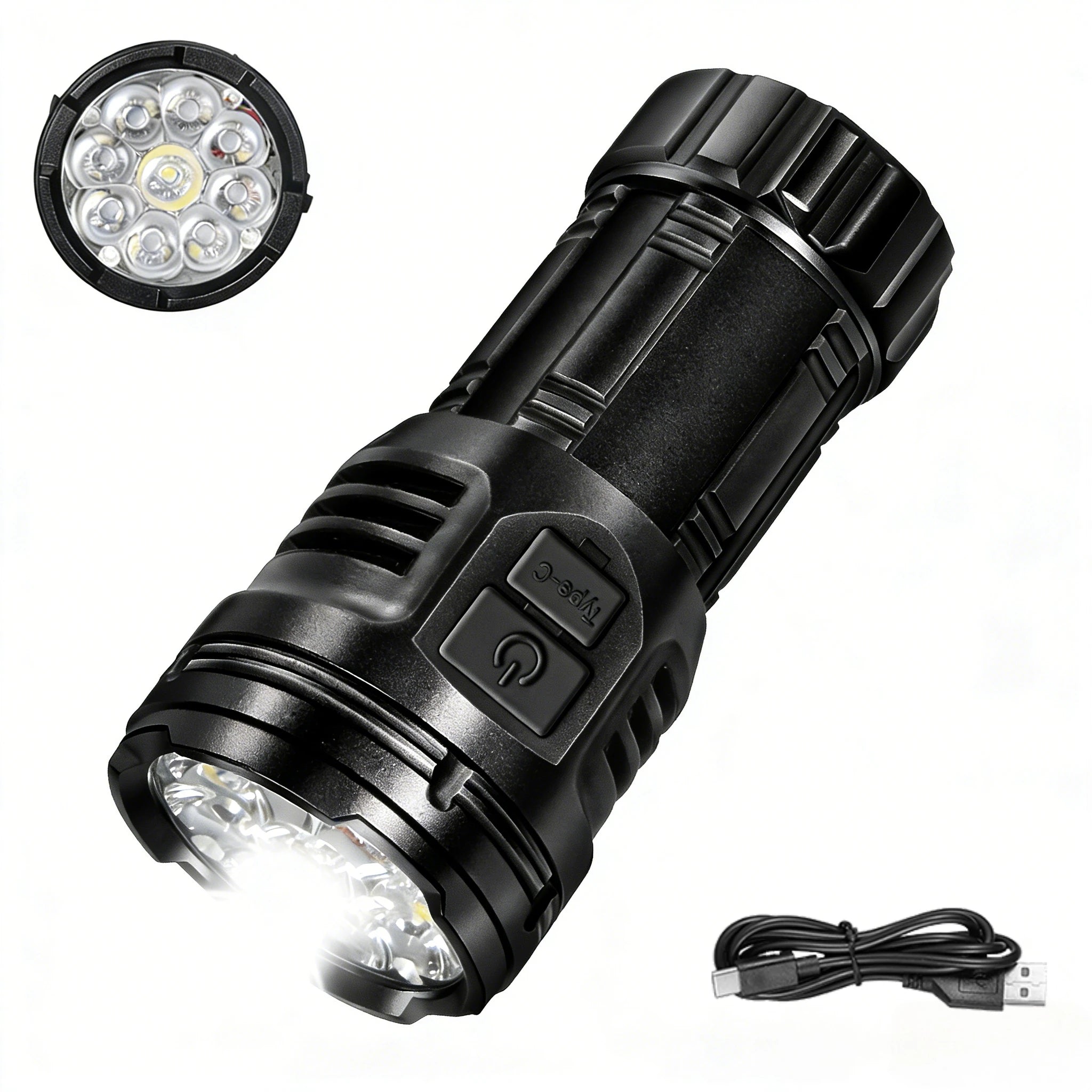 Mini LED Flashlight Super Bright With COB Side Light Rechargeable Handheld Flashlight For Outdoor Emergency Light For Camping Oasis Select 9 LED no COB 1PC