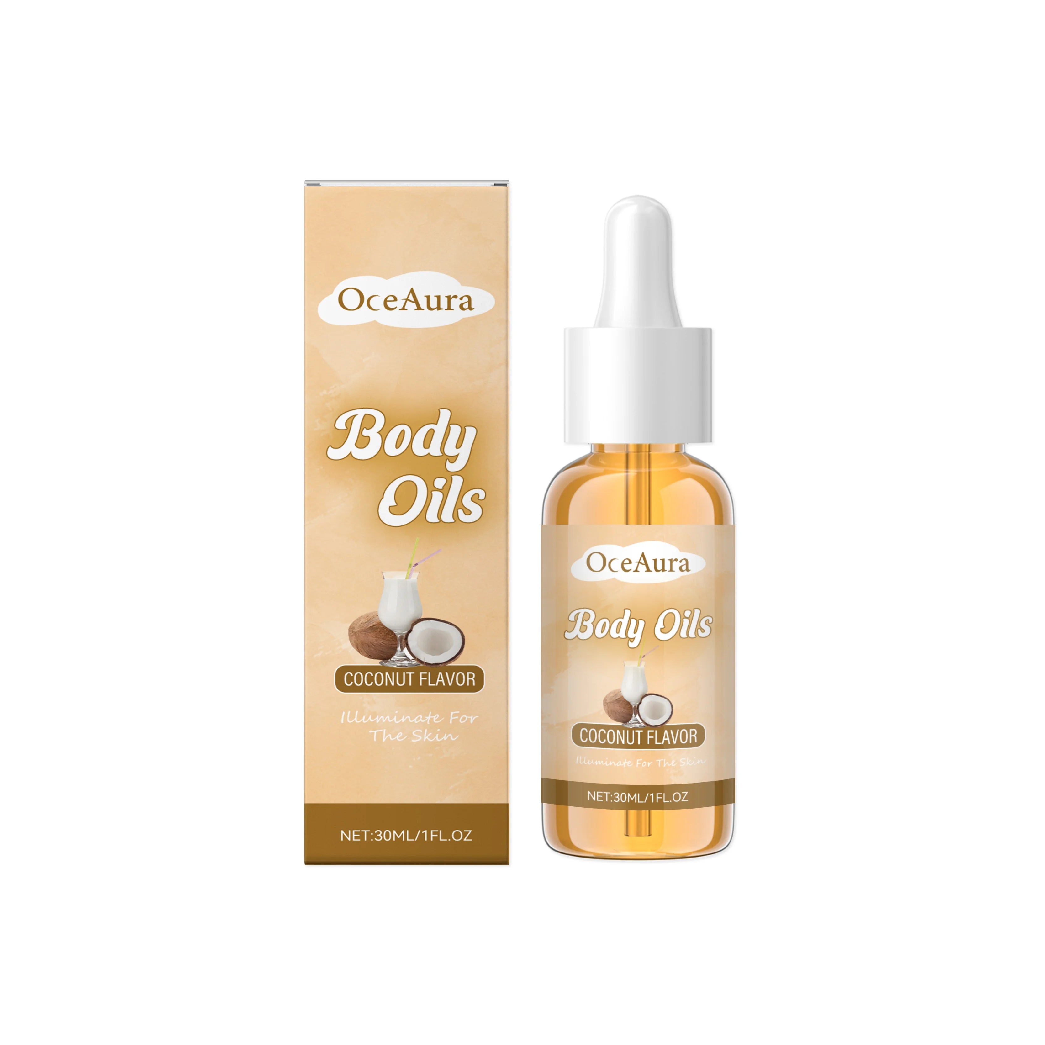 Vanilla Body Oil Improve Dryness Skin Increase Elasticity Relieve Roughness Hyaluronic Acid Body Oil Quick-Absorb Skin Care Oasis Select Coconut Milk