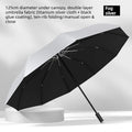 Oversized Folding Sun Umbrella Black Glue UV Blocking Parasol Wind Resistant Double Layer Shade Umbrella for Travel Oasis Select 125cm matte silver Aluminum 10K