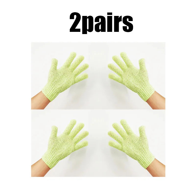1/2/3pairs Body Cleaning Gloves Washcloth Soft Brush Home Hotel Bathroom Shower Ball Back Scrubber Exfoliating Skin Bath Gloves Oasis Select 2pairs green