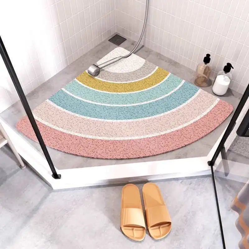 Cartoon fan-shaped shower room anti-slip mat bathroom floor mat bathroom bath anti-slip mat curved wire ring foot mat Oasis Select 08 70x70cm