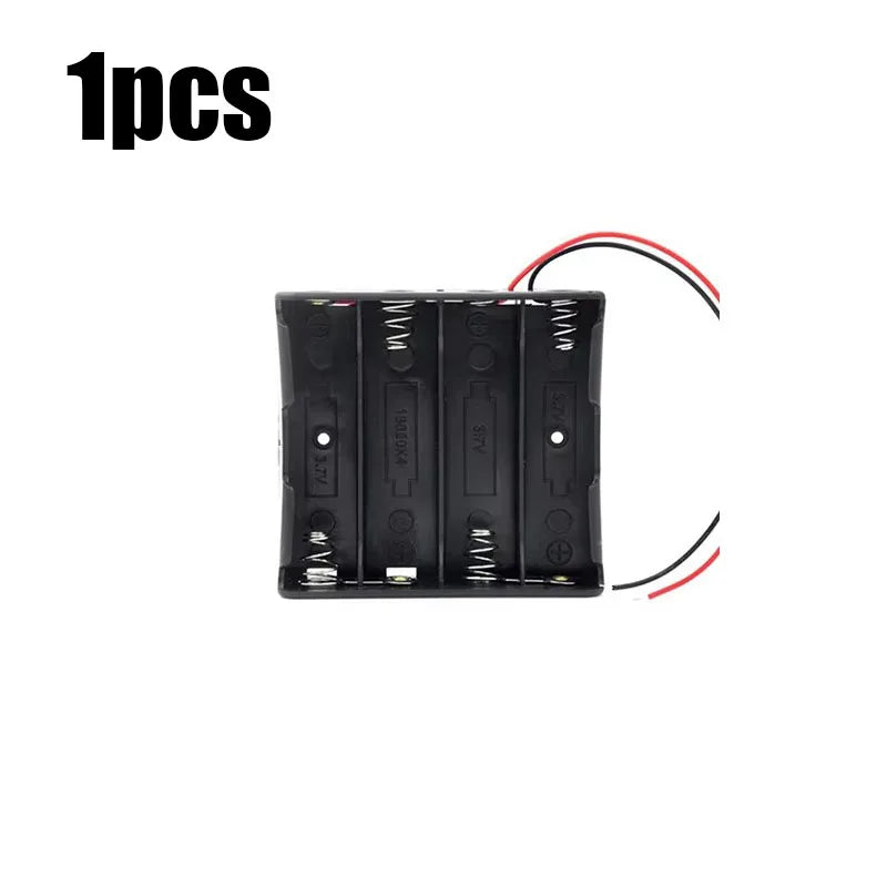 1/2pcs Black Plastic DIY Battery Storage Case Clip Holder Container 1 2 3 4 Slot 18650 Battery Storage Box Case Wire Lead Pin Oasis Select 1pcs-D
