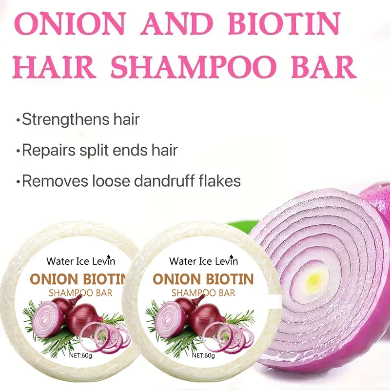 Onion & Biotin Shampoo Bar 60g – Rosemary, All Hair Types Solid Shampoo Bar Oasis Select