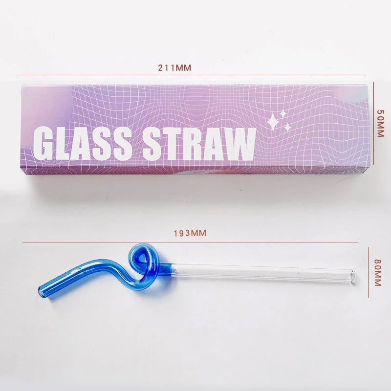 Knotted Colored Glass Straws Lightweight Smooth Edge Gift for Men Women and Kids Practical Stylish Versatile Suitable for Photos Oasis Select BJ00579