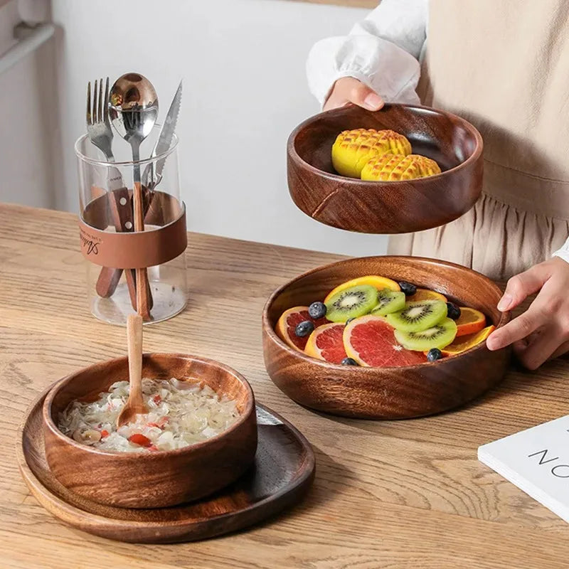 Walnut Solid Wood Boat Bowl – Handcrafted Salad & Fruit Bowl Wooden Serving Bowl Oasis Select