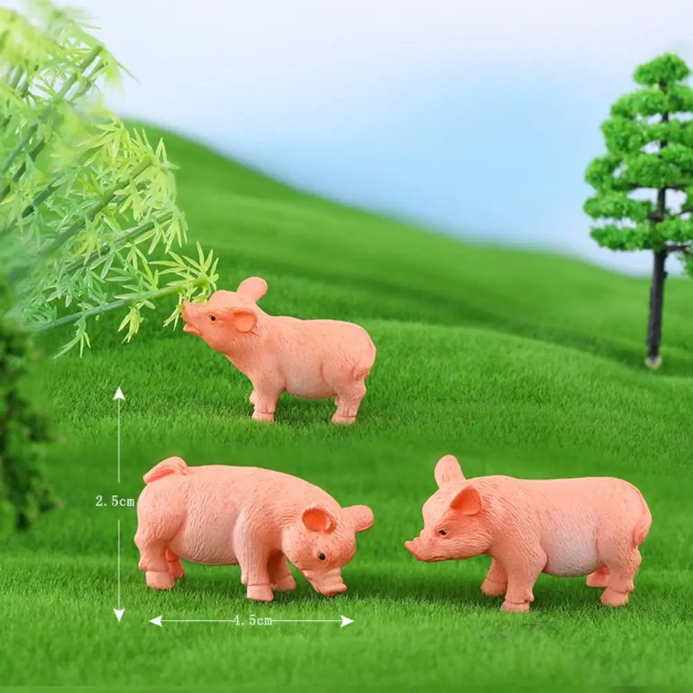 3-Pack Cute Pig Miniature Figurines | Waterproof Garden Statues Garden Figurine Set Oasis Select 3pcs