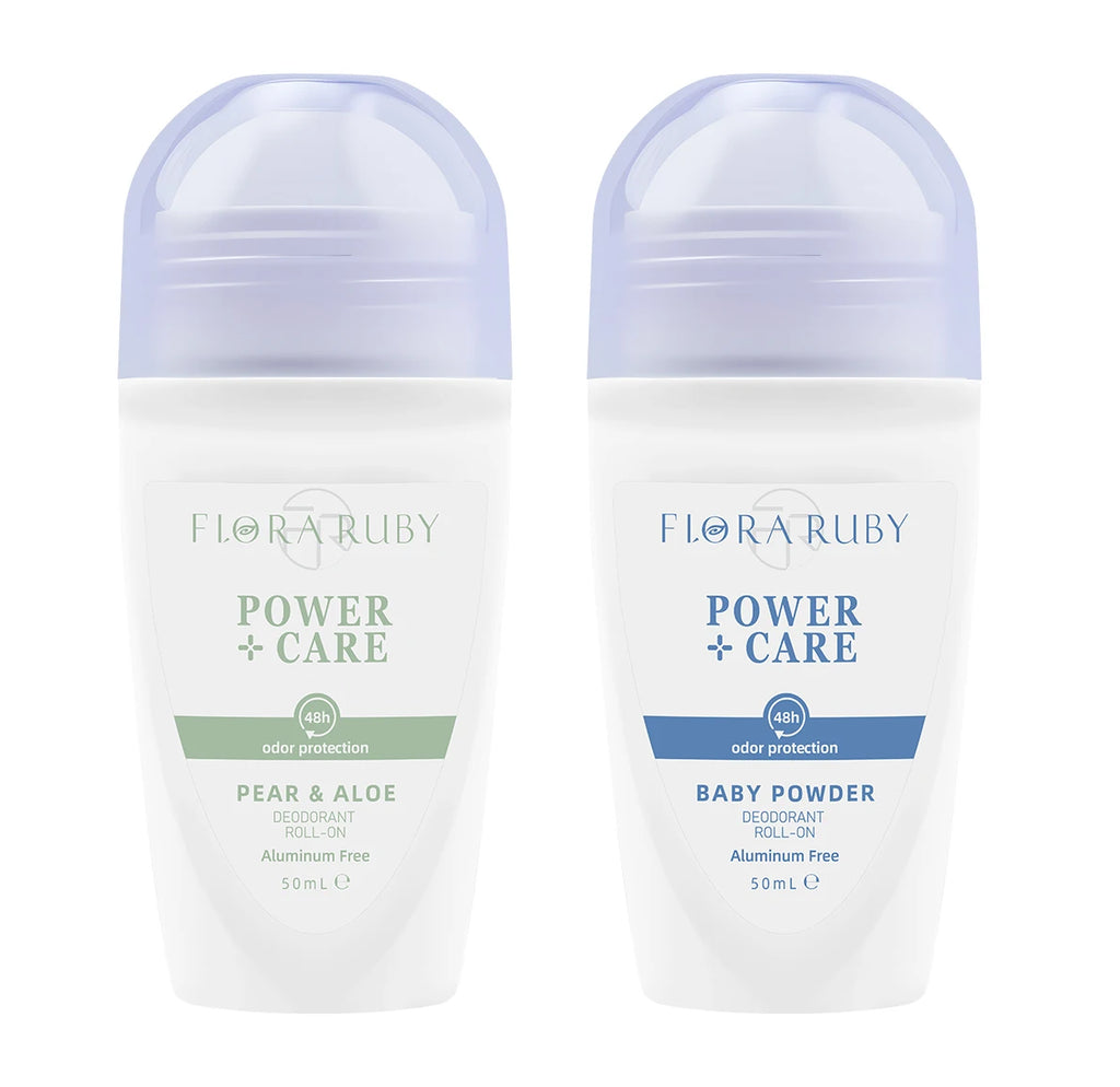 Flora Ruby Light Purple Series Deodorant Roll On All-purpose Deodorant Roll Aluminum Free Easy To Carry 50g Oasis Select BabyPowder And PA