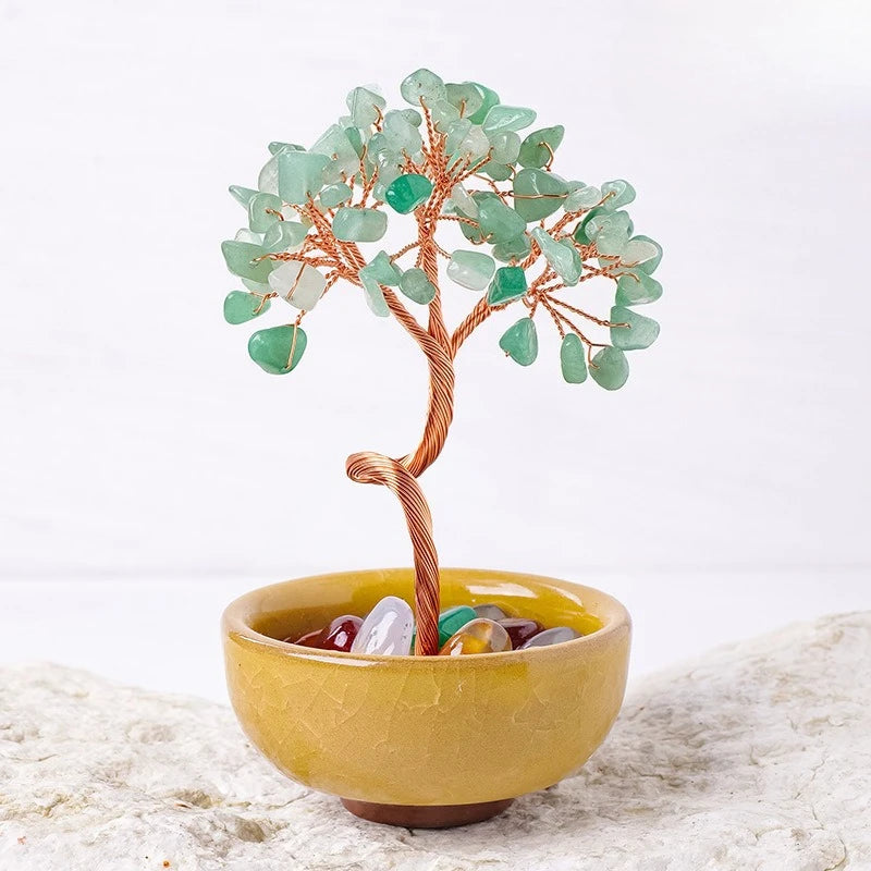 Treasure Basin Crystal Wealth Tree Tea Cup Base Crystal Tree Creative Crystal Decoration Home Decoration Accessories Oasis Select F