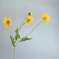 Bridal Real Touch Realistic Gorgeous Flocking Stem Faux Bouquet Silk Plants Fake Poppies Flowers Artificial Papaver Rhoeas Oasis Select yellow