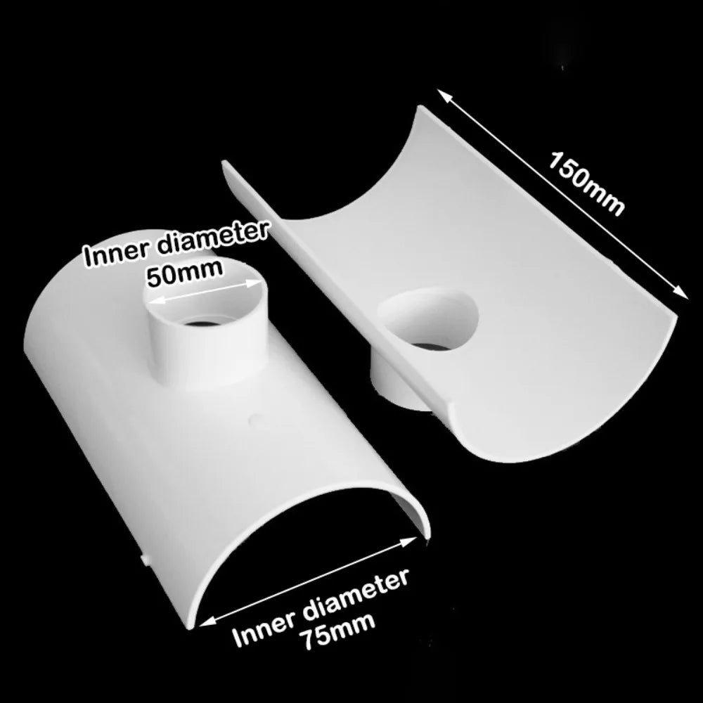 New PVC Tube Repair Patch Open Tee 50 75 110 Pipe Joint White Plumbing Accessories Home Oasis Select 75x50mm 16mm