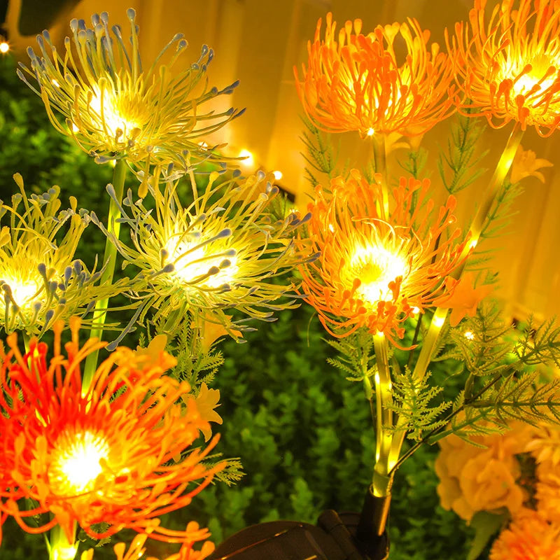 Led Solar-powered Red Spider Lily Simulation Flower Ground Insert Light Outdoor Courtyard Decoration Lawn Light Illumination Oasis Select