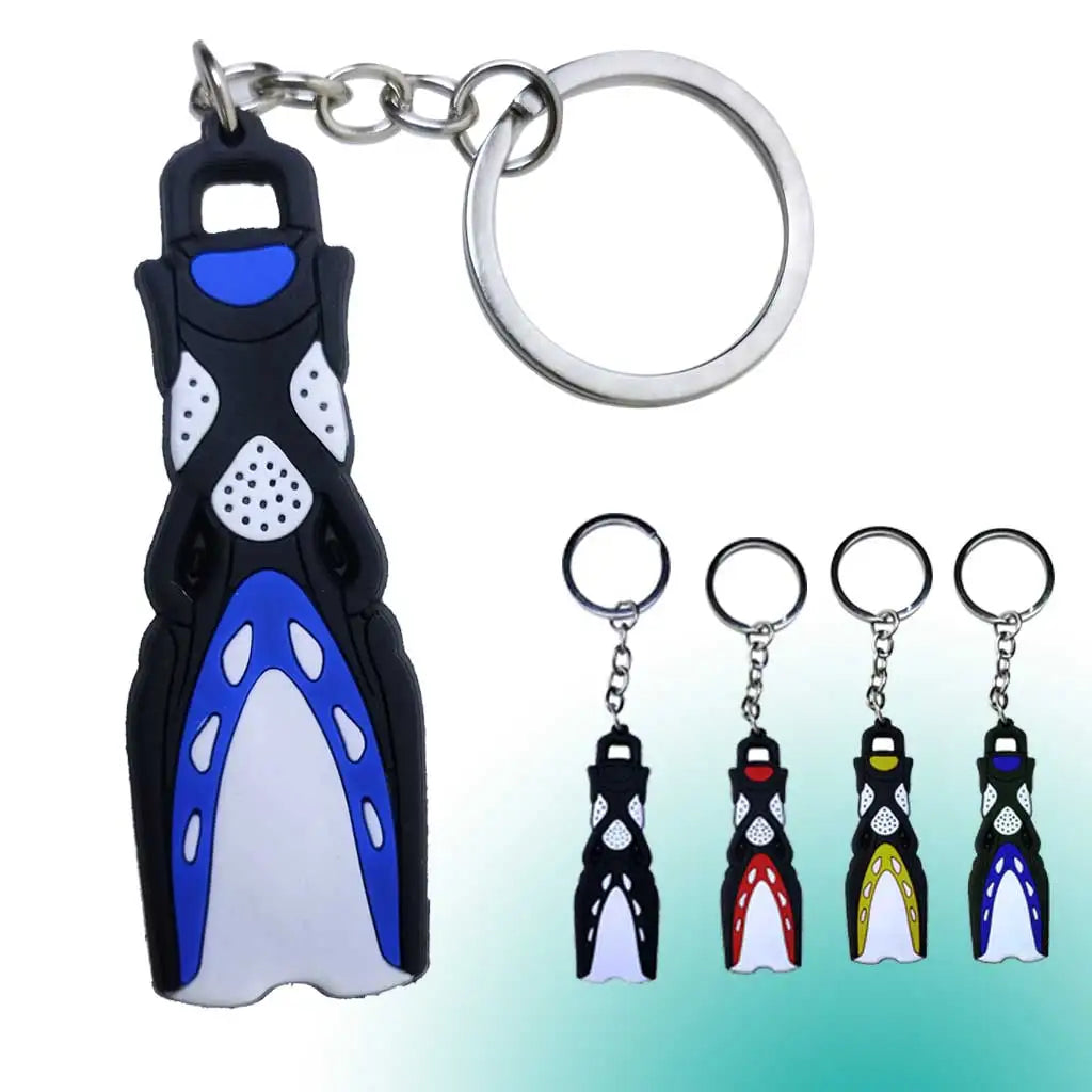 Mini Fins Keychain Scuba Flipper Key Chain Dive Key Ring Holder Keyring Pendant Ornaments OW AOW Keepsake Gift Zipper Handle Oasis Select