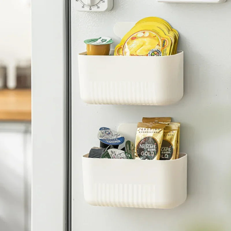 Magnetic Absorption Box Household Refrigerator Magnetic Wall Mounted Storage Box Non Perforated Multi Specification Storage Box Oasis Select