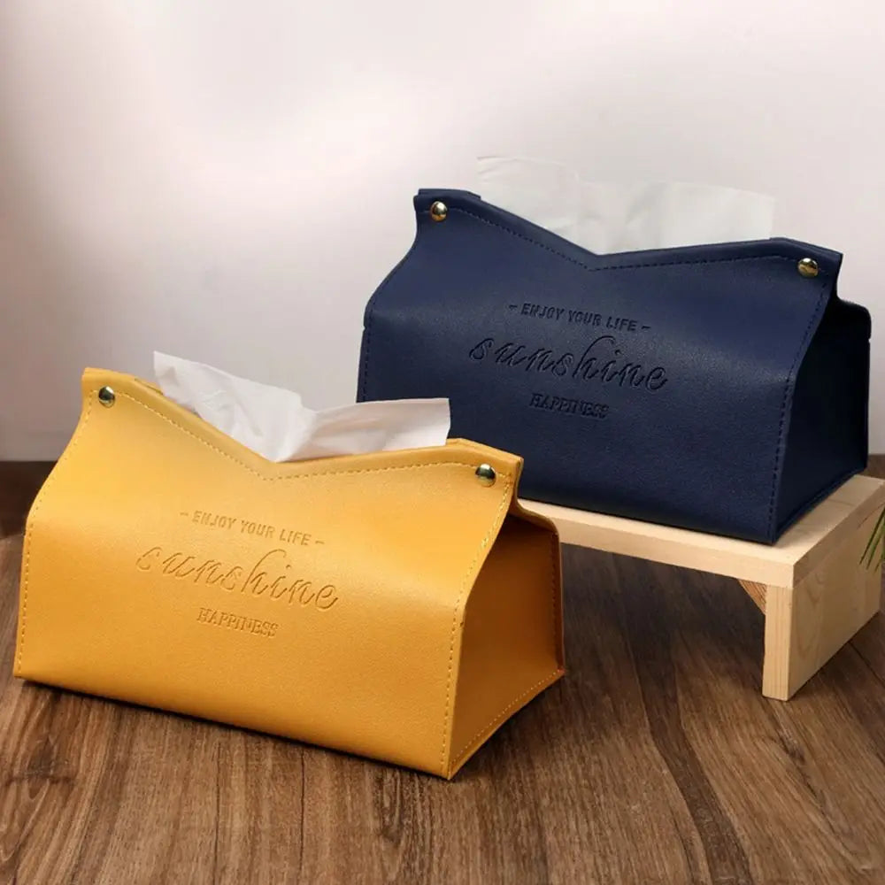Modern PU Leather Tissue Box Cover | Car & Home Decor