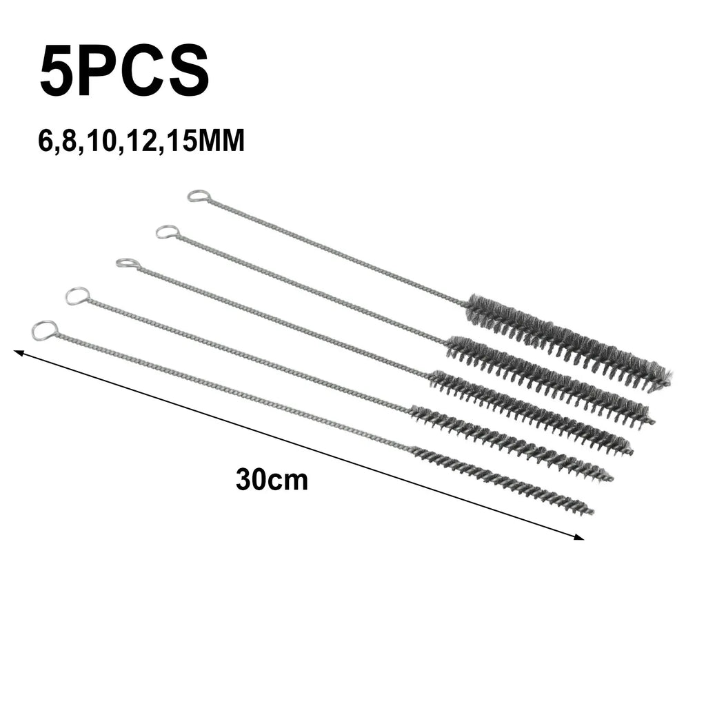 5/10pcs Cleaning Brushes Stainless Steel Cylinder Wire Tube Pipe Cleaning Brush Thread For Polish Clean Rust Removal Oasis Select