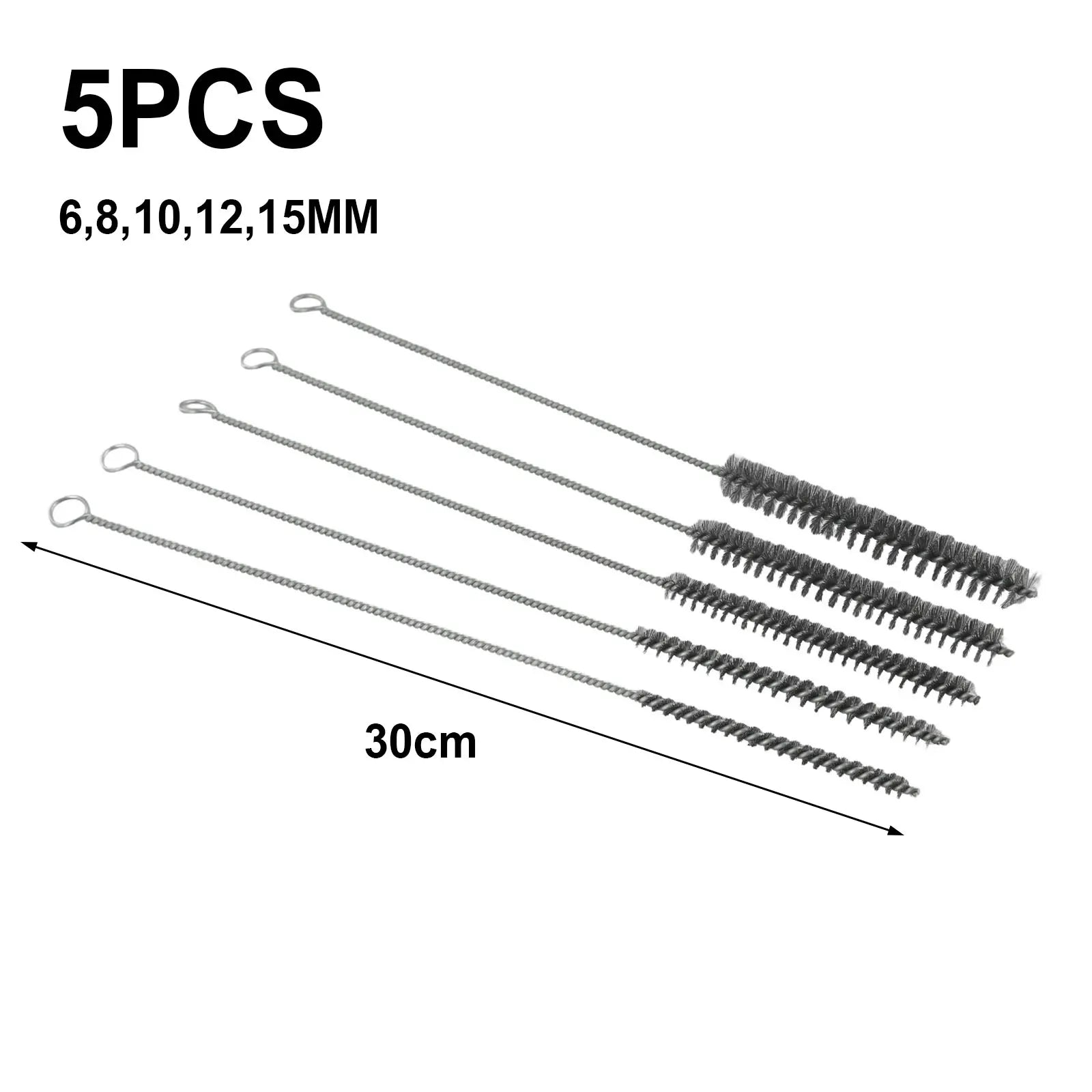 5/10pcs Cleaning Brushes Stainless Steel Cylinder Wire Tube Pipe Cleaning Brush Thread For Polish Clean Rust Removal Oasis Select