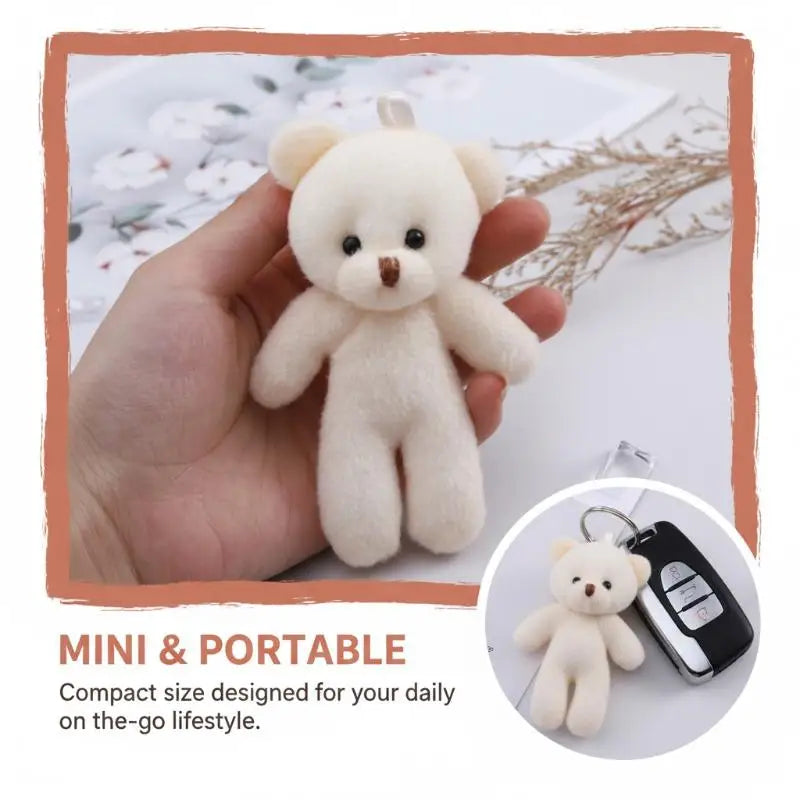 Mini Cartoon Plush Bear Dolls Set Handmade DIY Accessory for Girls Party Favor Gift Collection Oasis Select