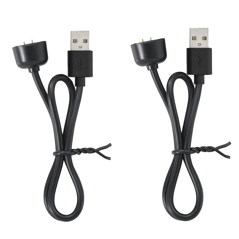 2-Pack USB Charger Cable for Xiaomi Mi Band 5 6 7 & Amazfit Smartwatch Charging Cable Oasis Select Black