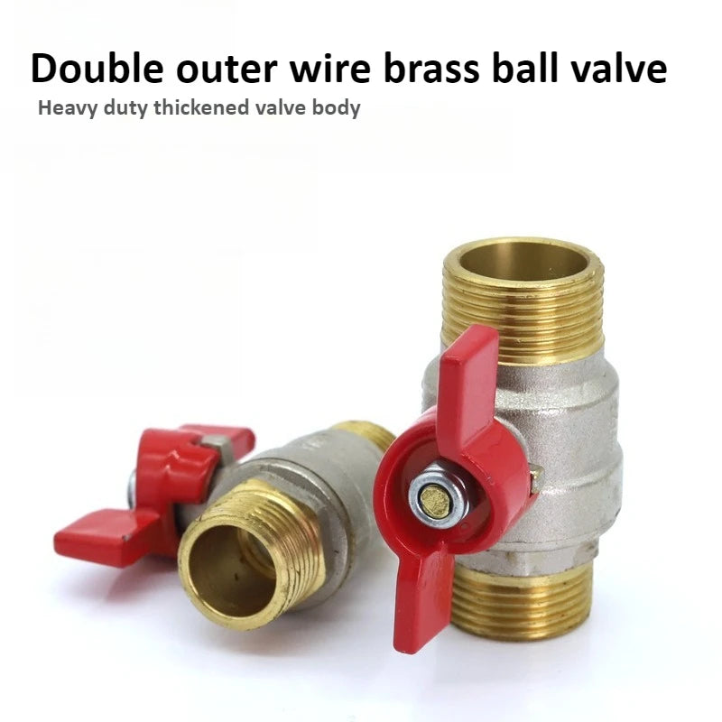 Brass Globe Valve with Butterfly Handle Two-piece 1/4 "3/8" 1/2 "3/4" External Thread, Suitable for Gas, Water, Oil, and Air Oasis Select