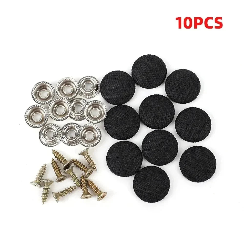 Car Roof Cloth Fixing Buckle Snap Rivets Retainer Car Interior Ceiling Buckles Headliner Auto Roof Metal Buckle Auto Accessories Oasis Select black 10pcs