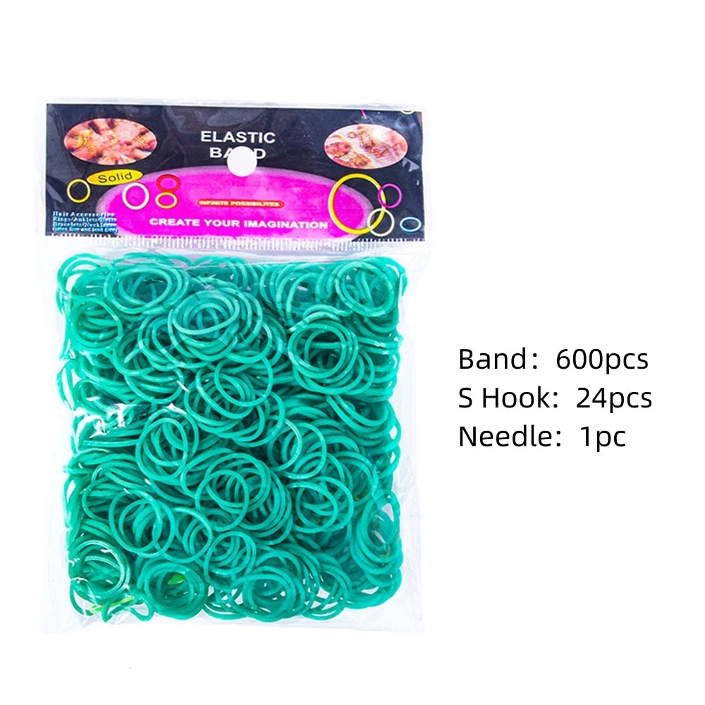 Loom Rubber Bands Bracelet Making Kids Elastic Weaving Lacing DIY