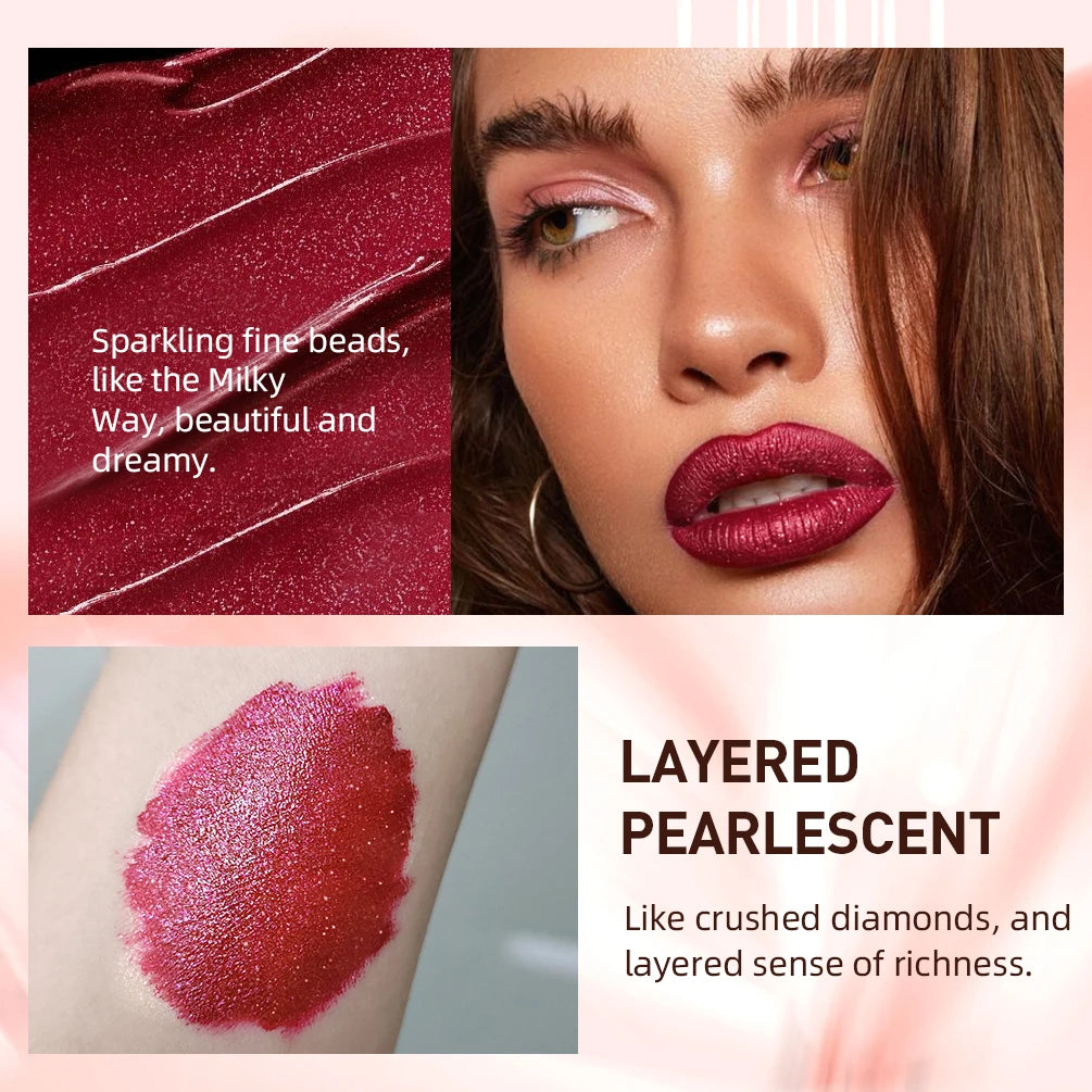 QIBEST Glitter Shimmer Lip Gloss – Waterproof Liquid Lipstick