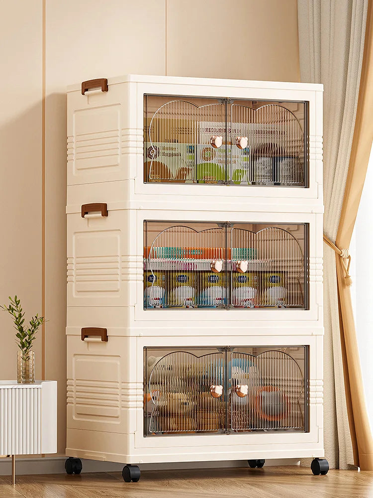 3/4/5layers Foldable Large Capacity Storage Cabinet ,Wardrobe Organizer,Multifunctional Space-Saving Utility Cabinet Oasis Select