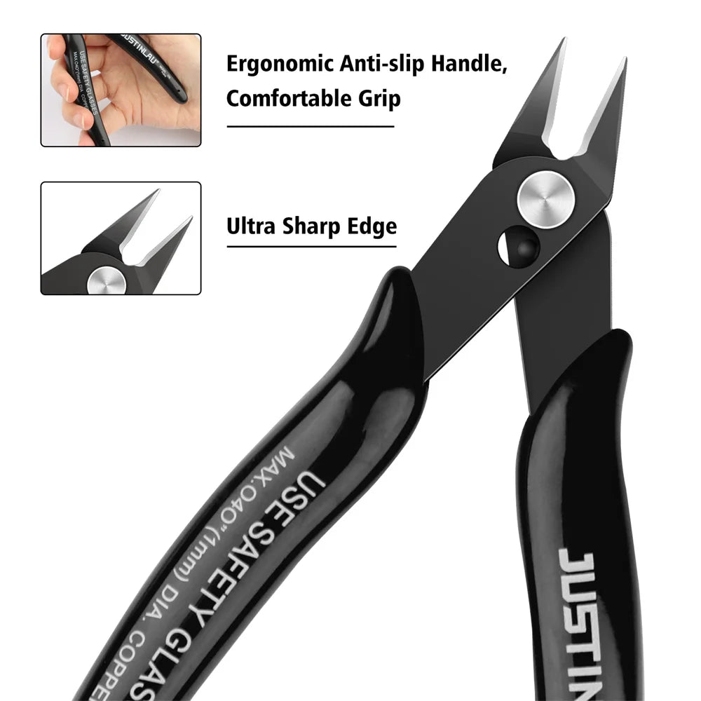 2Pcs Mini Nose Cutting Plier Electrical Wire Cable Cutter Metal Side Snips Flush Pliers Convenient Durable Tool Oasis Select