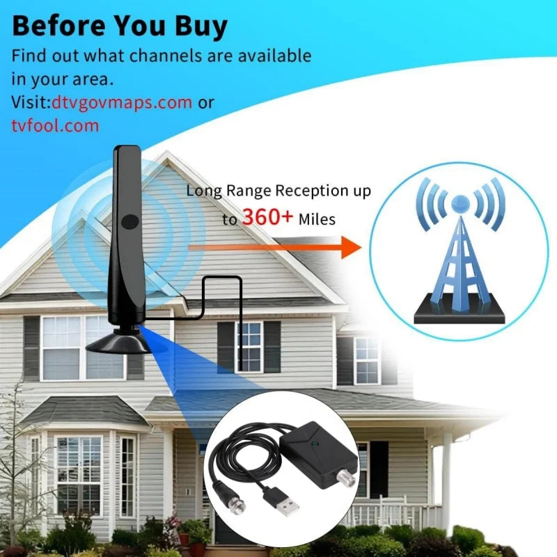Indoor Terrestrial Digital TV Antenna HDTV-T 2026 Cross-Border Supply Vertical Antenna for Europe And America Oasis Select