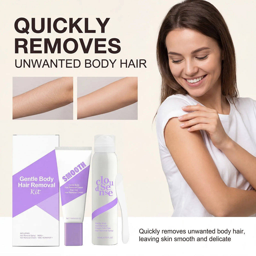 Hair Removal Mousse Pain Free Depilatory Foam Inhibit Hair Growth Soothing Full Body Use Underarm Leg Arm Lip Moisturizing Skin Oasis Select
