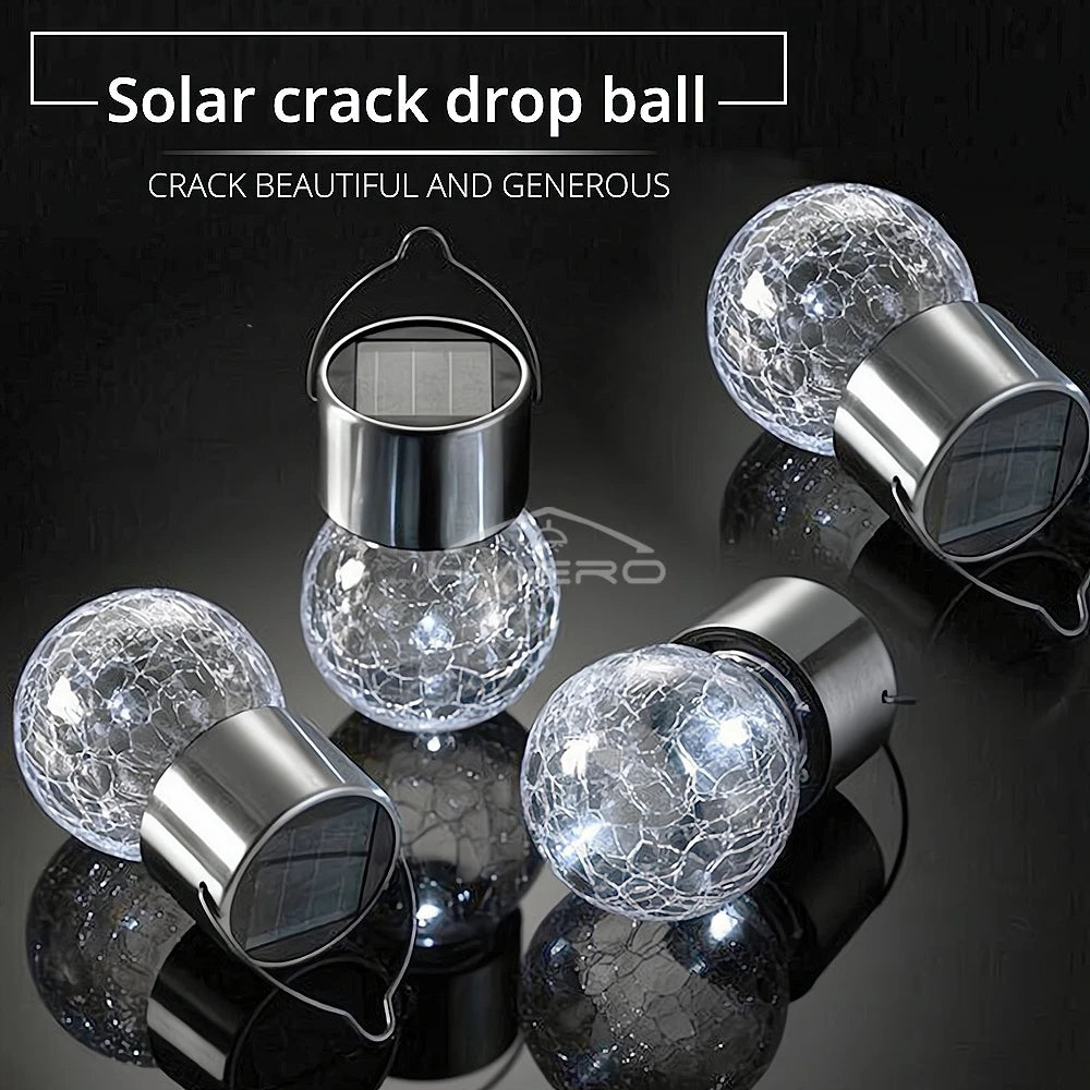 Solar LED Glass Garden Hanging Light | IP65 Waterproof Outdoor