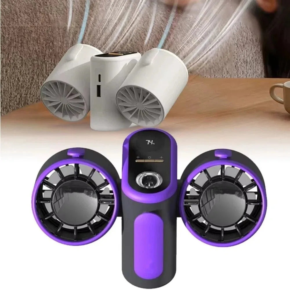 Heavy Duty Turbo Waist Fan High Power High Airflow Dual-Head Fan Industrial Grade Dual Turbo Head Portable Circulator Fan Oasis Select