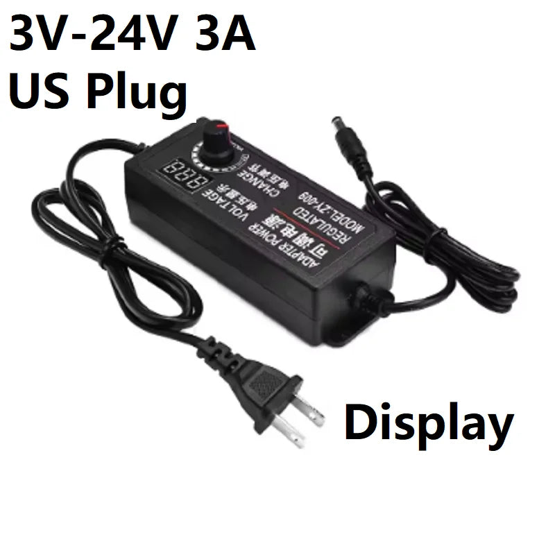 AC Adjustable Transformer Power Adapter AC 220V 100V to DC 5V 9V 12V 15V 24V 2A 3A Adapter EU US Plug Various Voltage DC Source Oasis Select US Plug 3A