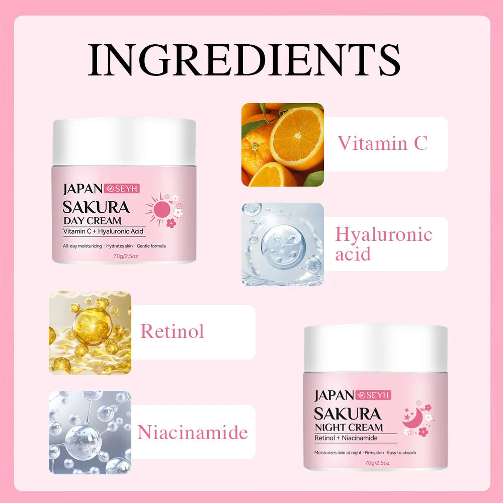 Day Night Repair Cream Rich in Retinol 20% Vitamin C 5% Niacinamide Hydrating Tightening Moisturizing Anti-Aging Skincare Set Su Oasis Select