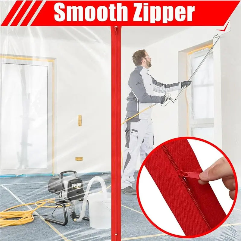 LIKE WISH 12 Rolls Heavy Duty Zipper Door 7 Ft X 3 Inch Self Adhesive Construction Zipper Door For Use On Tarps Oasis Select