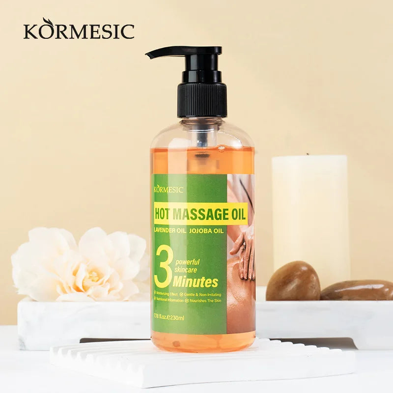 KORMESIC 230ml Warming Body Massage Oil – Lavender & Glycerin Body Massage Oil Oasis Select