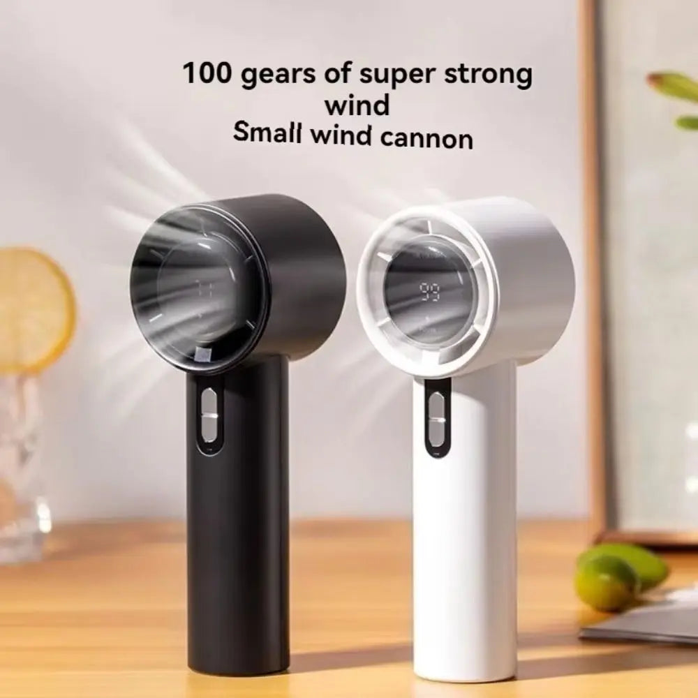 USB Rechargeable Mini Handheld Fan Powerful Wind Ultra-Quiet Small Electric Fan 100 Speed 3000 MAh Cooling and Ice Pack Fan Oasis Select