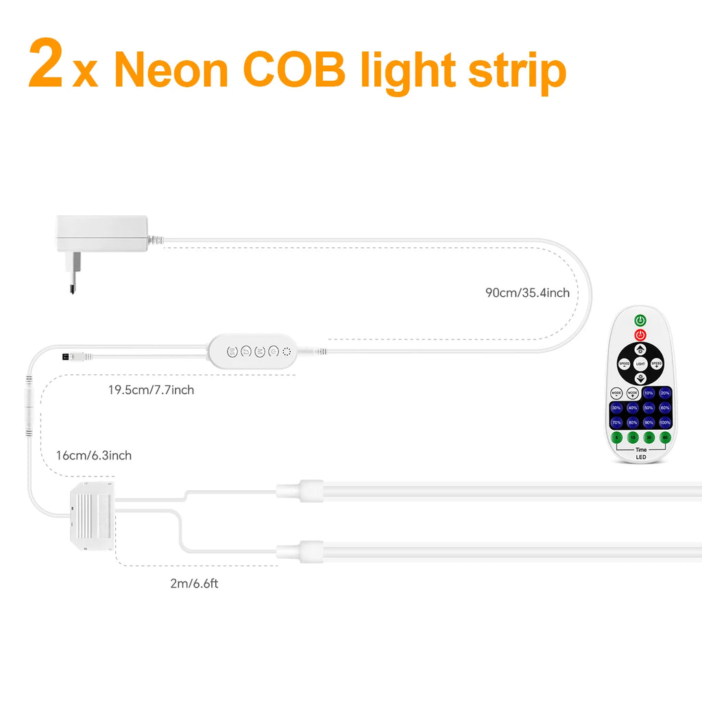 Smart Bluetooth APP Control LED Neon Light Dimmable,with Music Mode 24V RF Remoter,for Slat Grille Wood Wall Backlight Decor Oasis Select 2xNeon Light Strip WHITE 2m