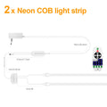 Smart Bluetooth APP Control LED Neon Light Dimmable,with Music Mode 24V RF Remoter,for Slat Grille Wood Wall Backlight Decor Oasis Select 2xNeon Light Strip WHITE 2m