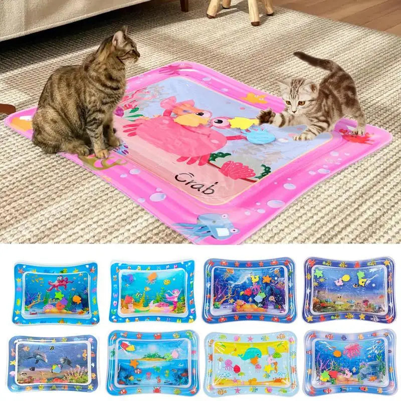 Sensory Water Play Mat For Cats Thickened Water Sensory Pad For KidsInteractive Play Inflatable Water Mat For Cat And Dog Water Oasis Select
