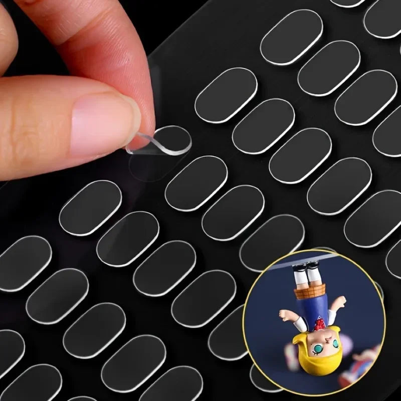 200pcs Transparent Double-Sided Tape Pads - Non-Marking, Anti-Skid Adhesive for DIY Projects & Model Car Decor Double Oasis Select