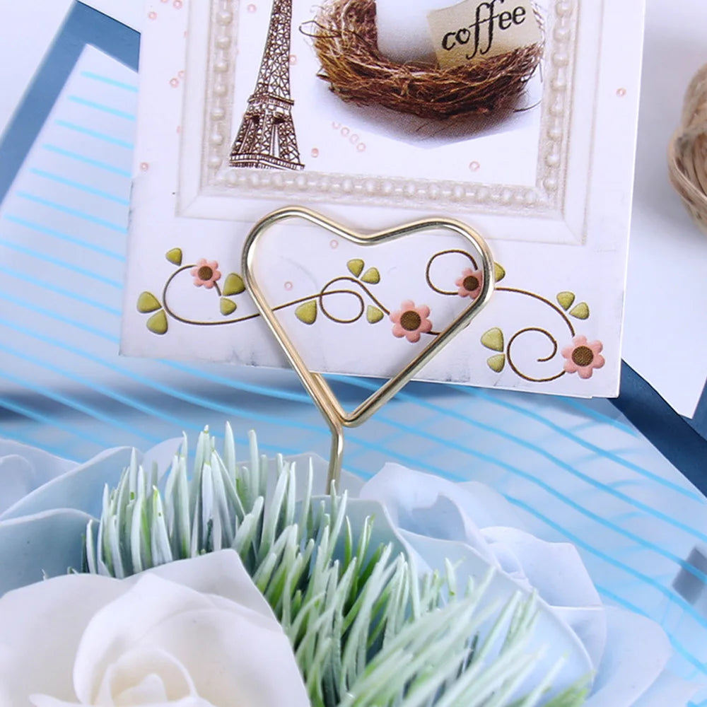 10pcs Heart Message Card Holder Rods | Flower & Party Decor