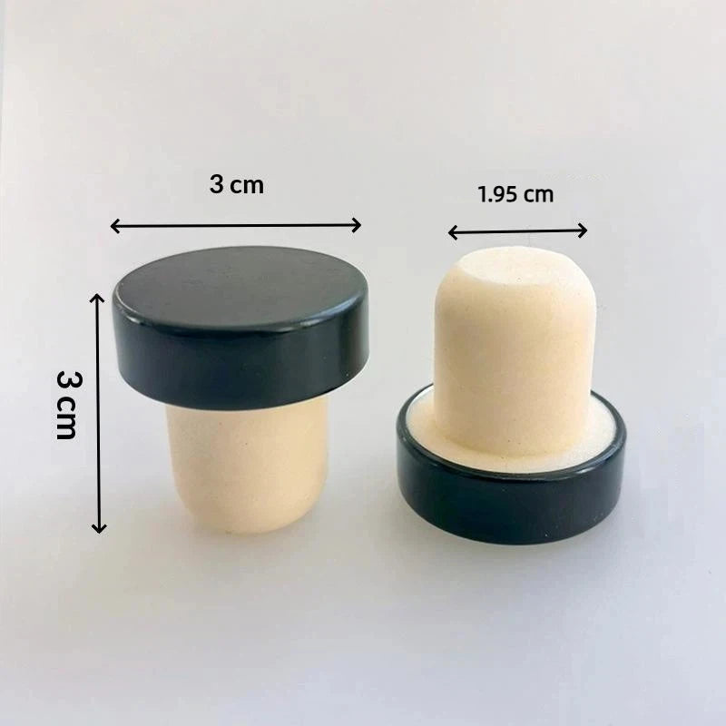 SUSU 10Pcs Wine Bottle Cork Stopper T Shaped Wine Stopper Tasting Cork Replacement Reusable Cork Glass Beer Bottle Sealing Oasis Select Black