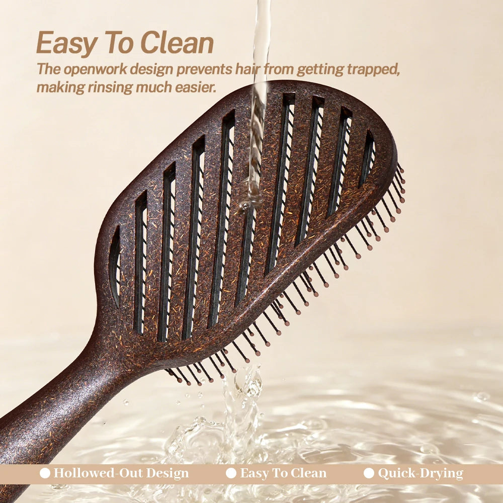 Hollow Boar Bristle Hair Brush – Detangling & Scalp Massage Detangling Hair Brush Oasis Select