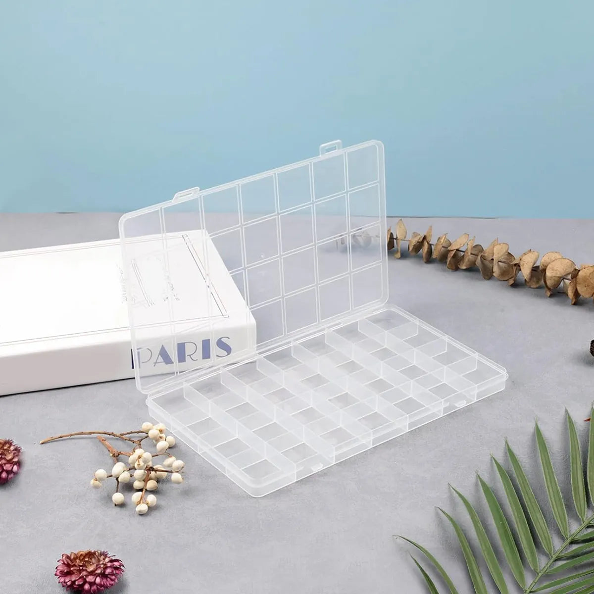 28 compartments plastic storage box with partition jewelry box, used for storing jewelry, earrings, rings, beads Oasis Select