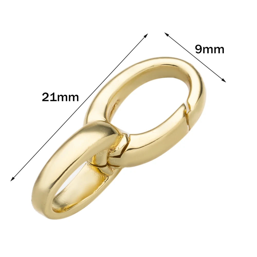 2pcs 14K18K Gold Filled Oval Clasp Spring Claps Connector Carabiner Keychain for DIY Jewelry Finding Necklace Bracelet Making Oasis Select 14K Gold 9X21mm