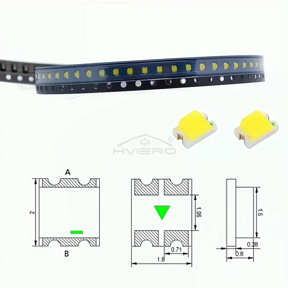 10PCS 0805 SMD LED Chips – 9 Colors, RoHS, 3.3V DIY PCB
