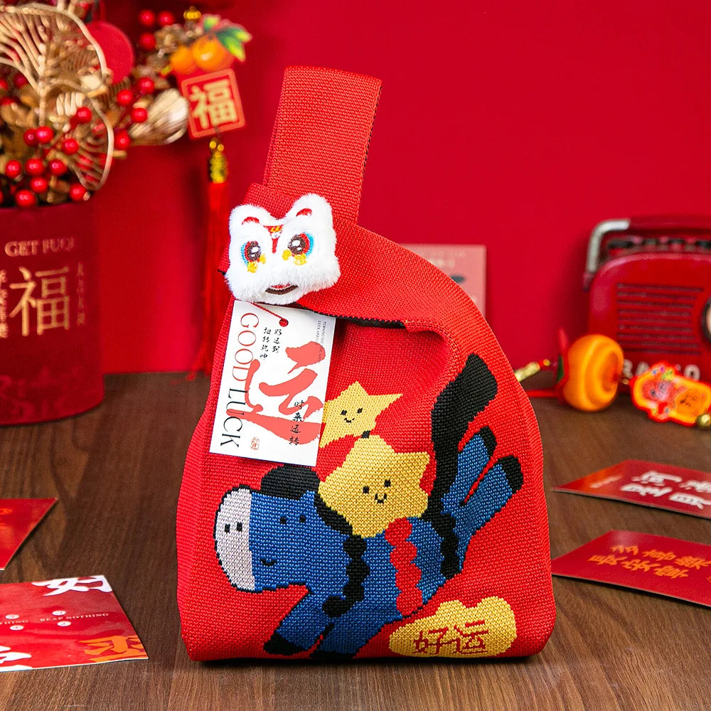 Year of the Horse Knitted Tote Bag | Reusable Gift Bag 2026