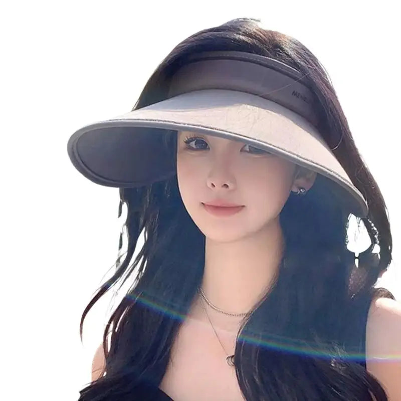 Womens Outdoor Wide Brim Sun Hat Breathable Foldable Summer Beach Hat UV Protection Fishing Hiking Cap Driving Sunshade Hat Oasis Select