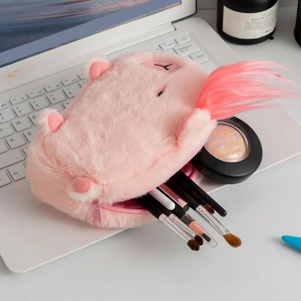 1PC Pencil Case Plush Capybara Pencil Storage Bag Pen Case Multifunction Large Capacity Stationery Pouch Bags Oasis Select